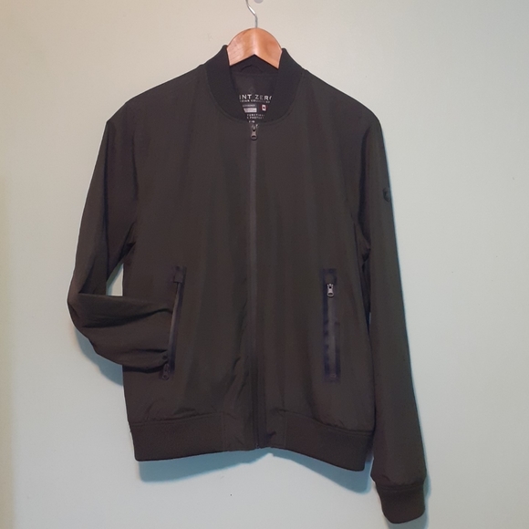 POINT ZERO Army Green Men Utility Bomber Full Zip Aviator Jacket with pockets - Picture 2 of 5